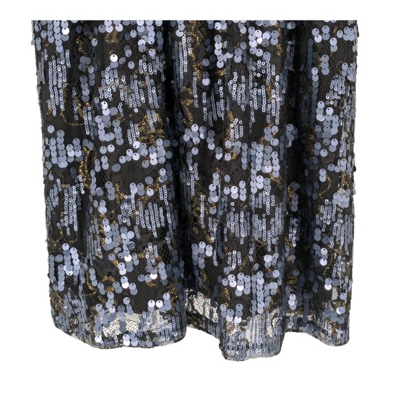 EXPRESS Dark Fairy Sequined Dress SMALL Black Spaghetti Straps Grunge - Picture 6 of 13